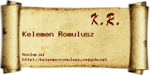 Kelemen Romulusz névjegykártya